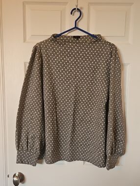 Talbots Gray Polka Dot Top